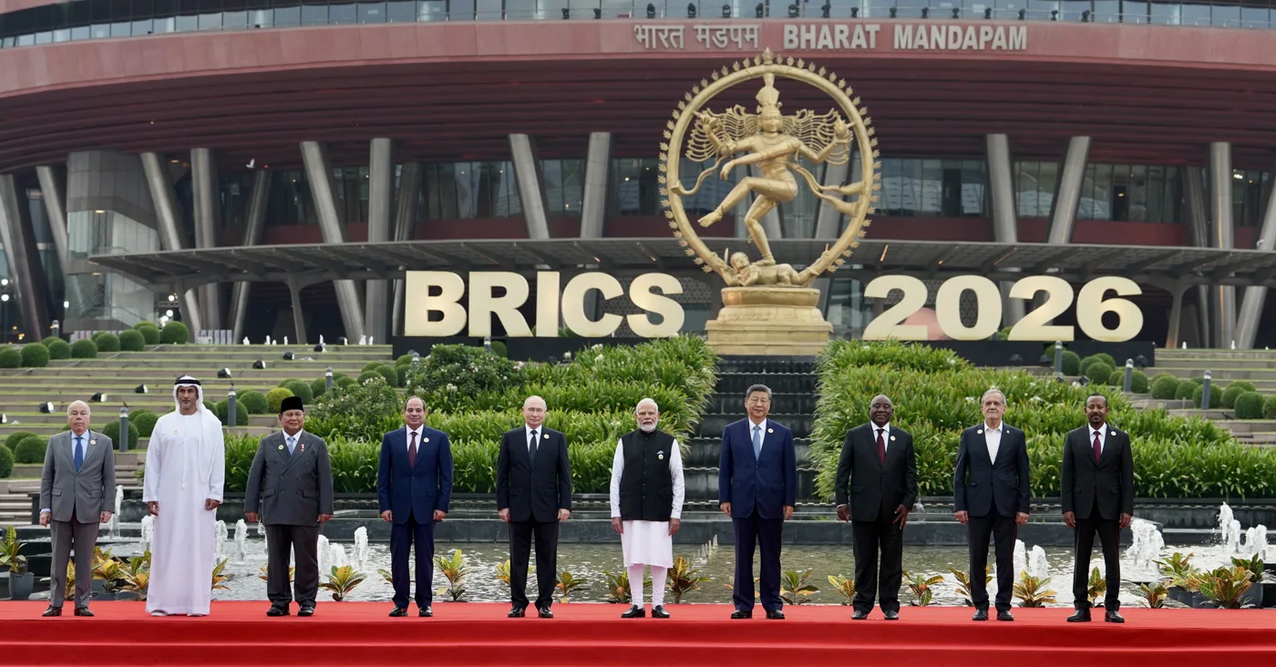 BRICS leaders at the family photograph, 18th BRICS Summit, New Delhi, September 2026