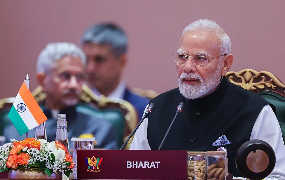 Prime Minister Narendra Modi delivering remarks and statement at the BRICS Summit session, Bharat Mandapam, New Delhi, 12 September 2026