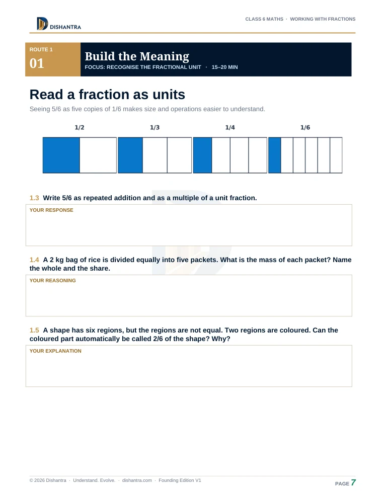 Sample page 7 from Working with Fractions