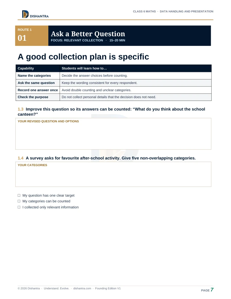 Sample page 7 from Data Handling and Presentation