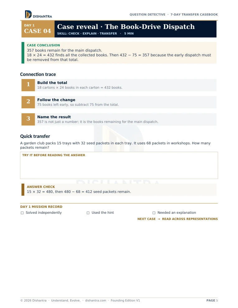 Sample page 5 from Question Detective — 7-Day Transfer Casebook